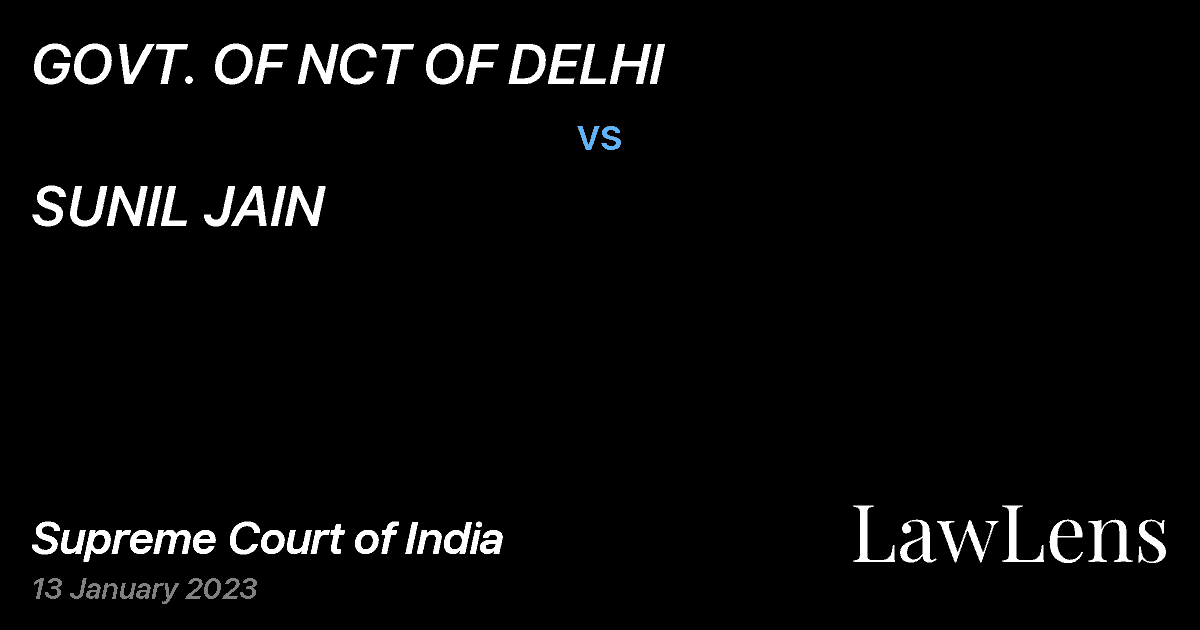 Preview image for GOVT. OF NCT OF DELHI vs. SUNIL JAIN