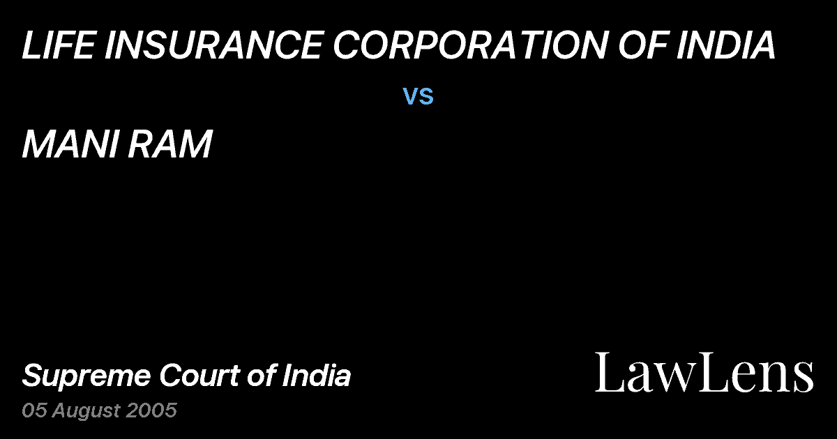 Preview image for LIFE INSURANCE CORPORATION OF INDIA vs. MANI RAM
