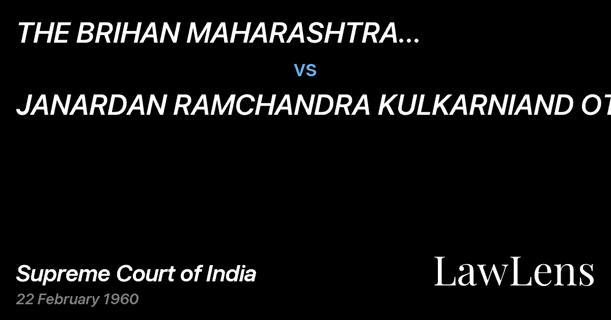 Preview image for THE BRIHAN MAHARASHTRA SUGARSYNDICATE LTD. vs. JANARDAN RAMCHANDRA KULKARNIAND OTHERS