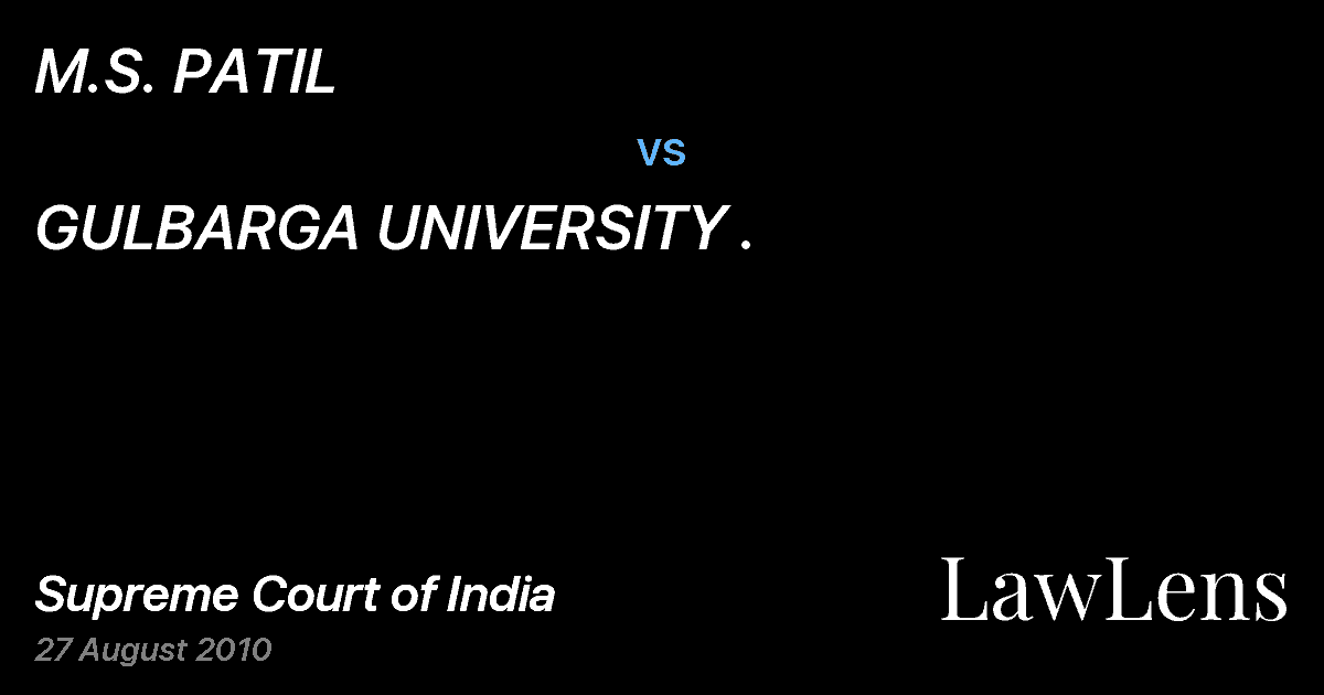 Preview image for M.S. PATIL vs. GULBARGA UNIVERSITY .