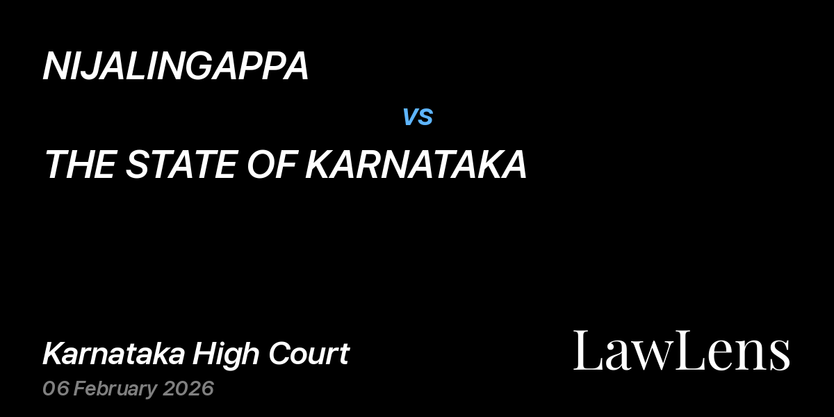 Preview image for NIJALINGAPPA vs. THE STATE OF KARNATAKA