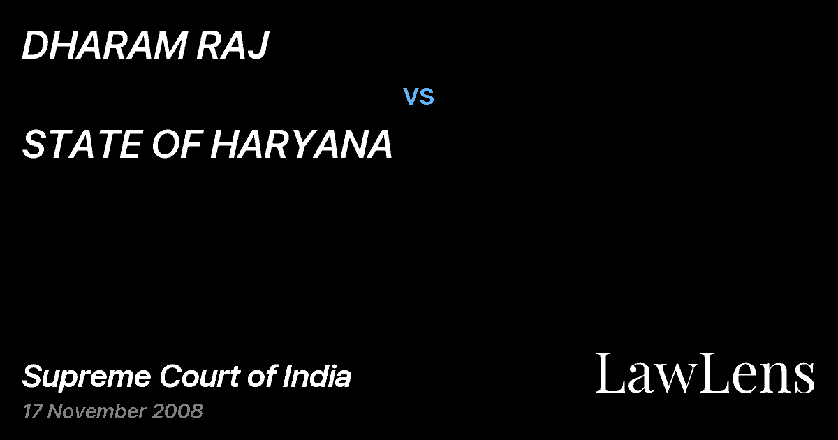 Preview image for DHARAM RAJ vs. STATE OF HARYANA