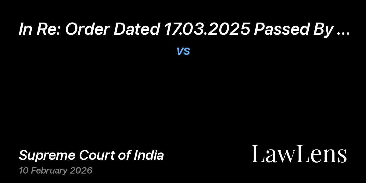 Preview image for In Re: Order Dated 17.03.2025 Passed By The High Court Of Judicature At Allahabad In Criminal Revision No. 1449/2024 And Ancillary Issues vs. Respondent