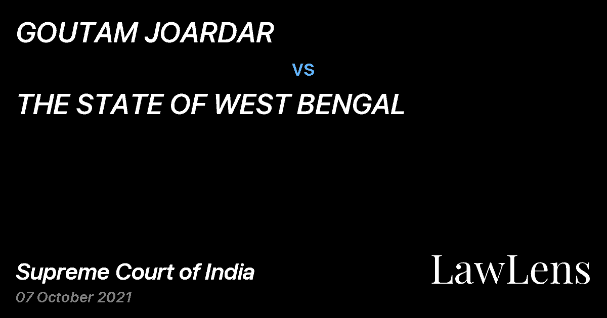 Preview image for GOUTAM JOARDAR vs. THE STATE OF WEST BENGAL
