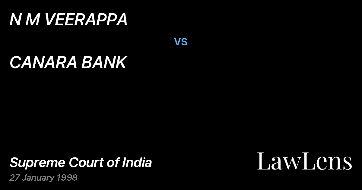 Preview image for N M VEERAPPA vs. CANARA BANK