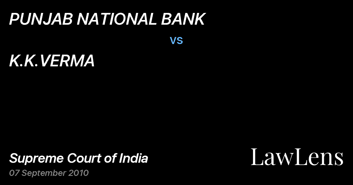 Preview image for PUNJAB NATIONAL BANK vs. K.K.VERMA