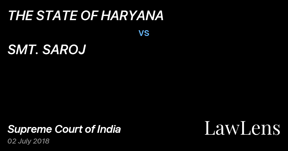 Preview image for THE STATE OF HARYANA vs. SMT. SAROJ