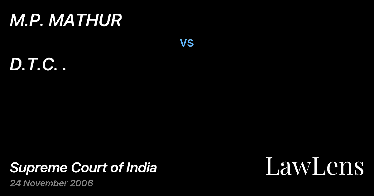 Preview image for M.P. MATHUR vs. D.T.C. .