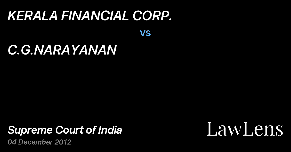 Preview image for KERALA FINANCIAL CORP. vs. C.G.NARAYANAN