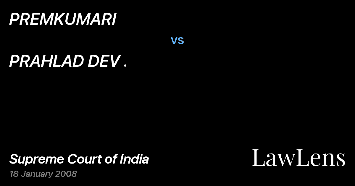Preview image for PREMKUMARI vs. PRAHLAD DEV .