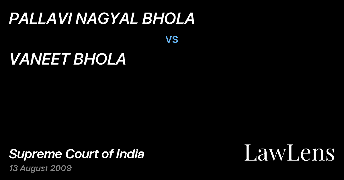 Preview image for PALLAVI NAGYAL BHOLA vs. VANEET BHOLA