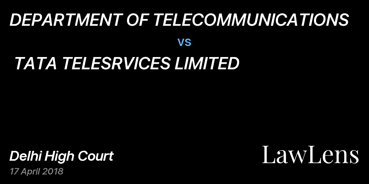 Preview image for DEPARTMENT OF TELECOMMUNICATIONS vs. TATA TELESRVICES LIMITED