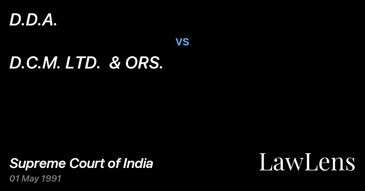 Preview image for D.D.A. vs. D.C.M. LTD.  & ORS.