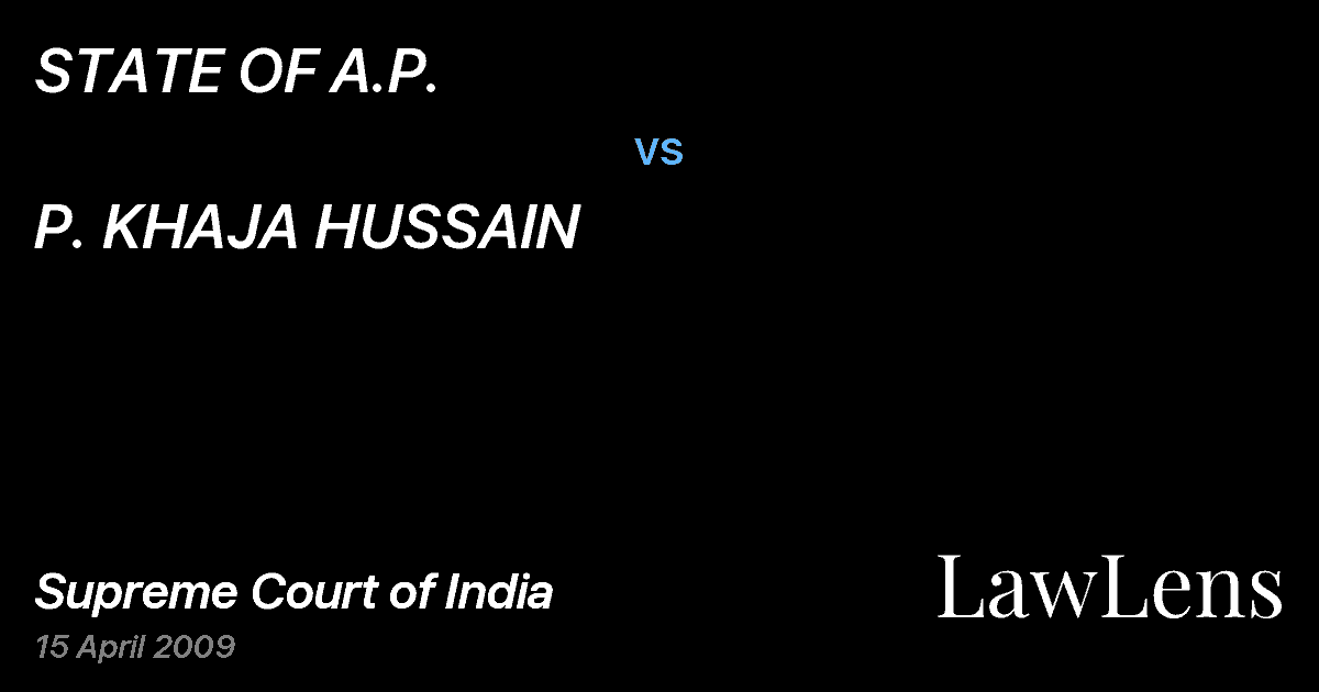 Preview image for STATE OF A.P. vs. P. KHAJA HUSSAIN