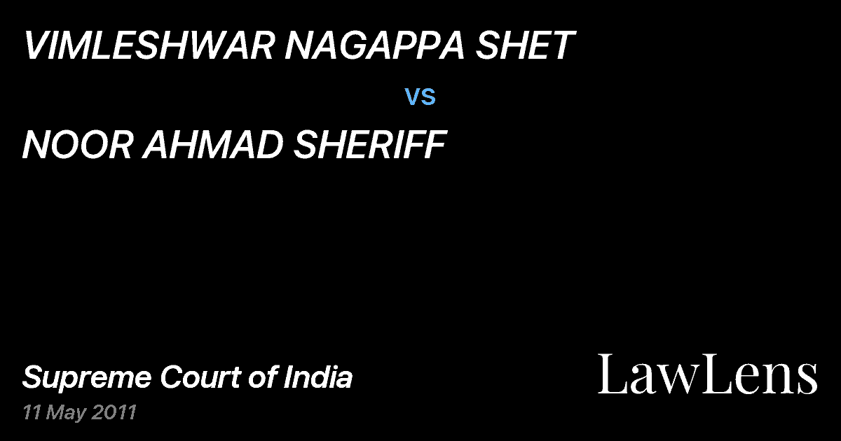 Preview image for VIMLESHWAR NAGAPPA SHET vs. NOOR AHMAD SHERIFF