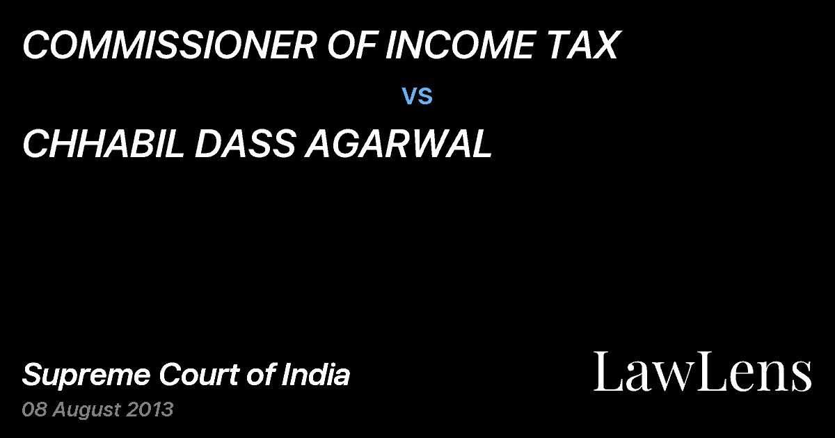 Preview image for COMMISSIONER OF INCOME TAX vs. CHHABIL DASS AGARWAL