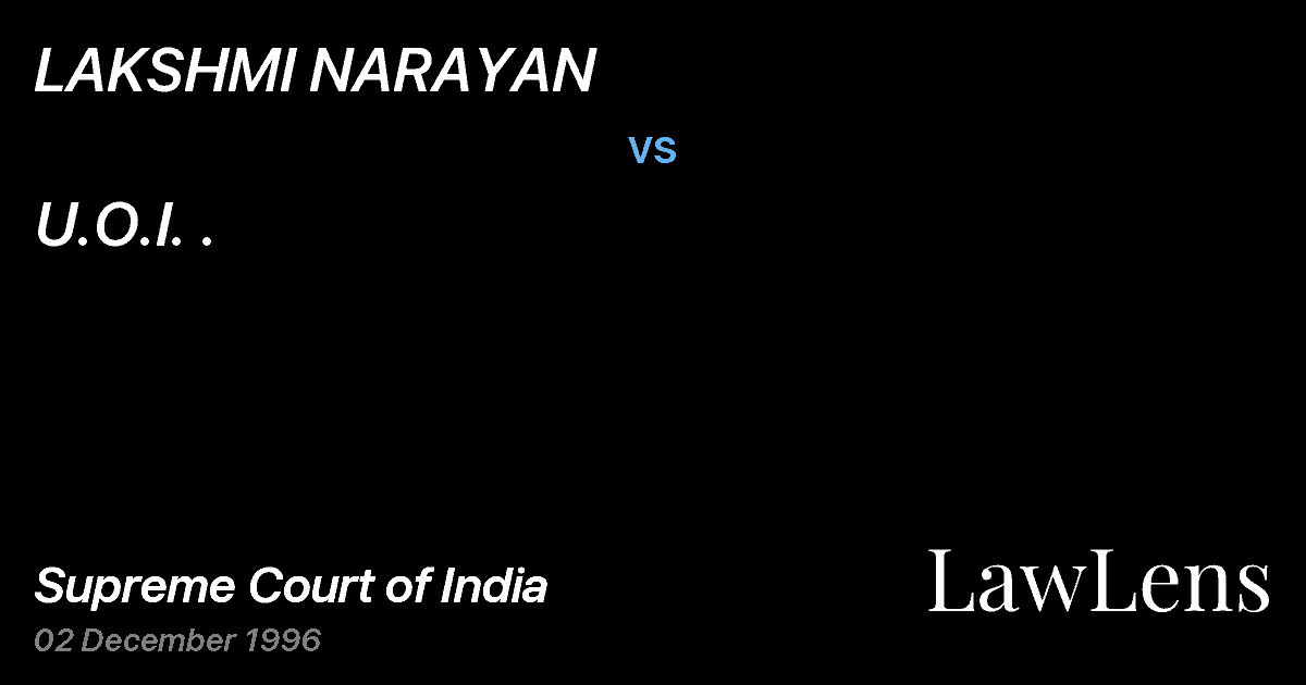 Preview image for LAKSHMI NARAYAN vs. U.O.I. .