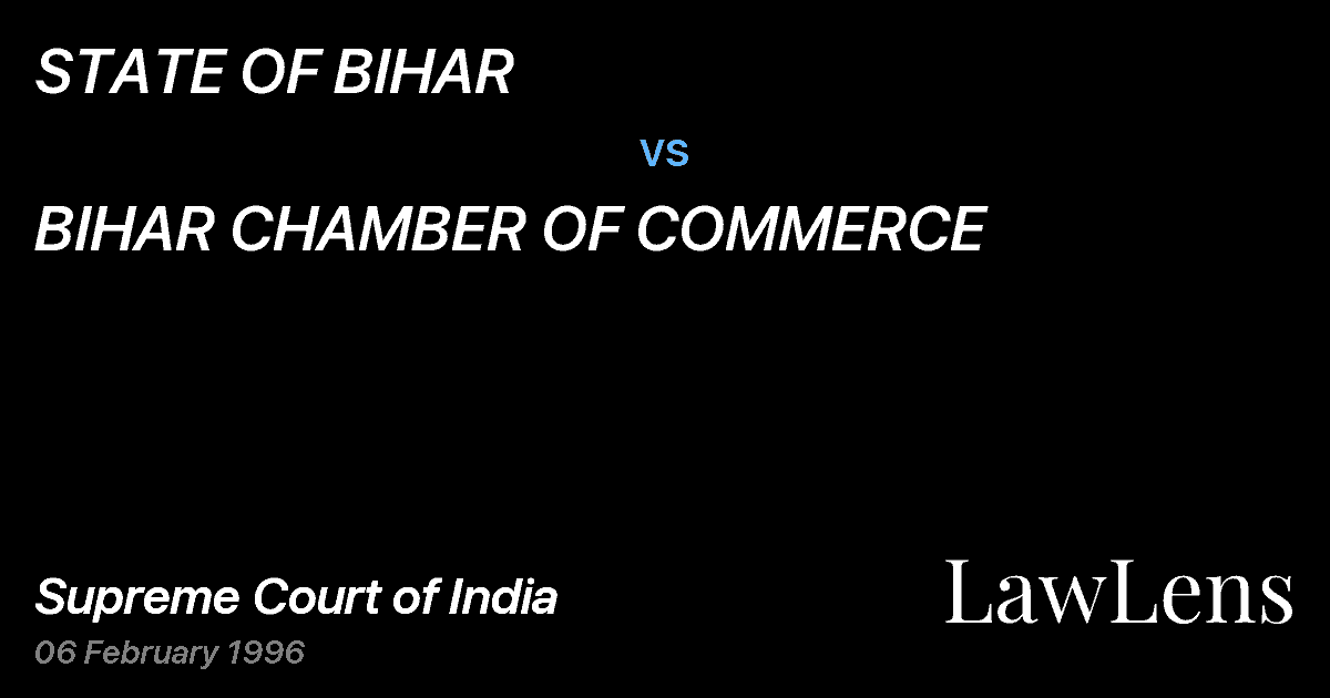 Preview image for STATE OF BIHAR vs. BIHAR CHAMBER OF COMMERCE