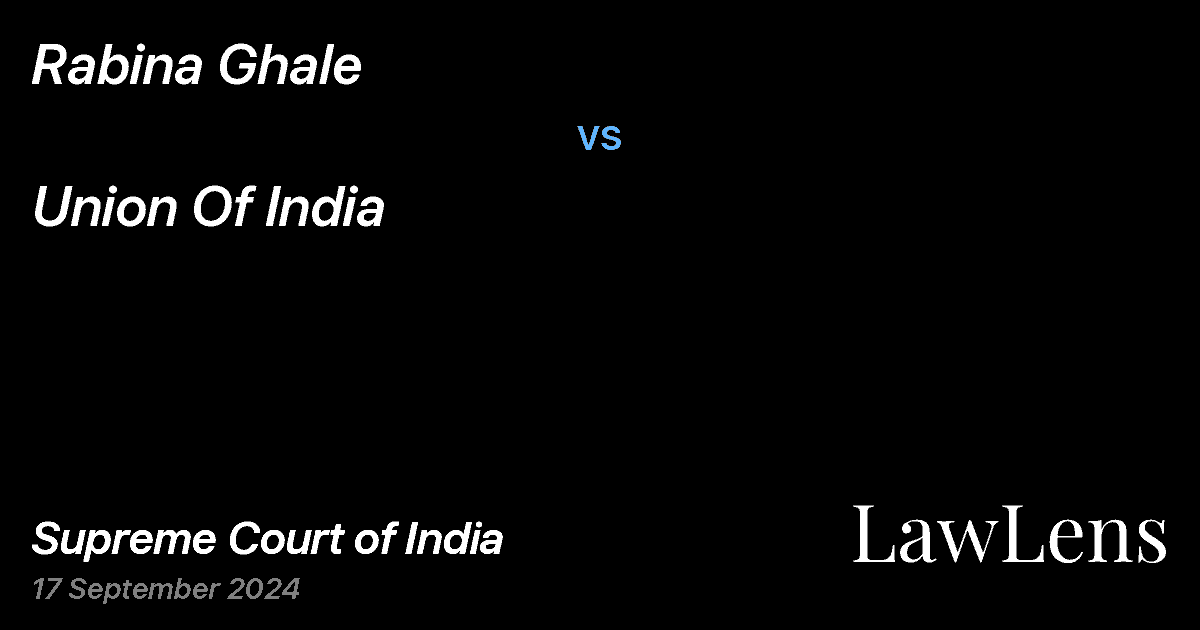 Preview image for RABINA GHALE vs. UNION OF INDIA