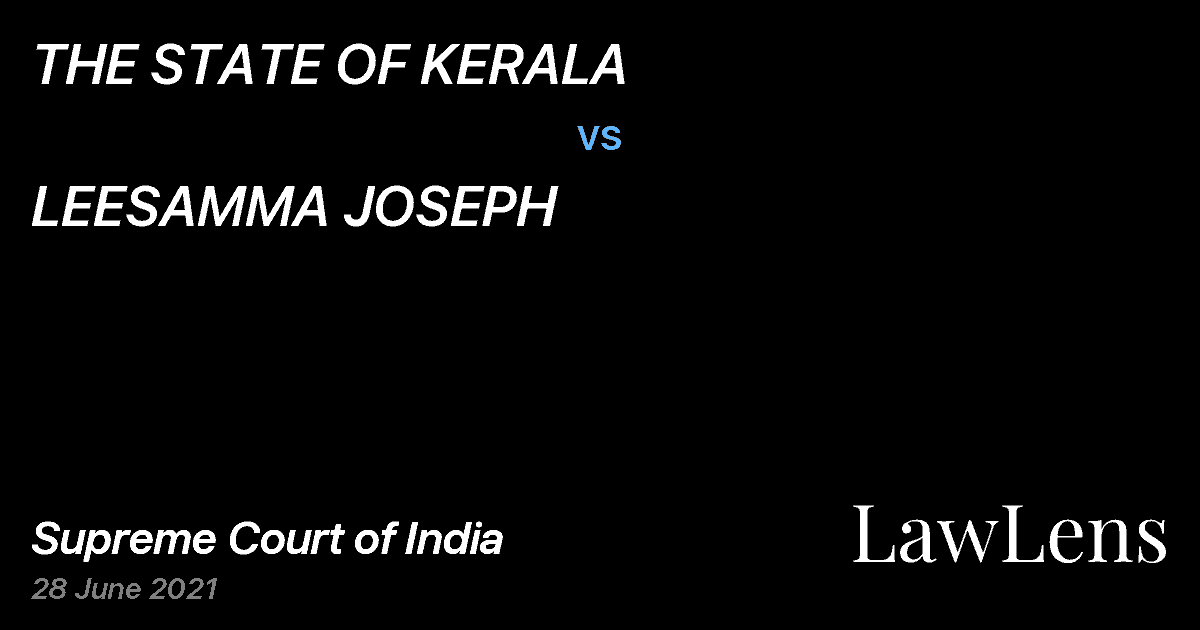 Preview image for THE STATE OF KERALA vs. LEESAMMA JOSEPH