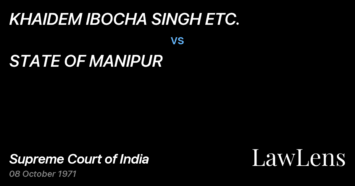 Preview image for KHAIDEM IBOCHA SINGH ETC. vs. STATE OF MANIPUR