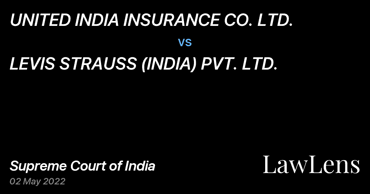 Preview image for UNITED INDIA INSURANCE CO. LTD. vs. LEVIS STRAUSS (INDIA) PVT. LTD.