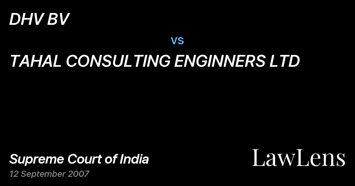 Preview image for DHV BV vs. TAHAL CONSULTING ENGINNERS LTD