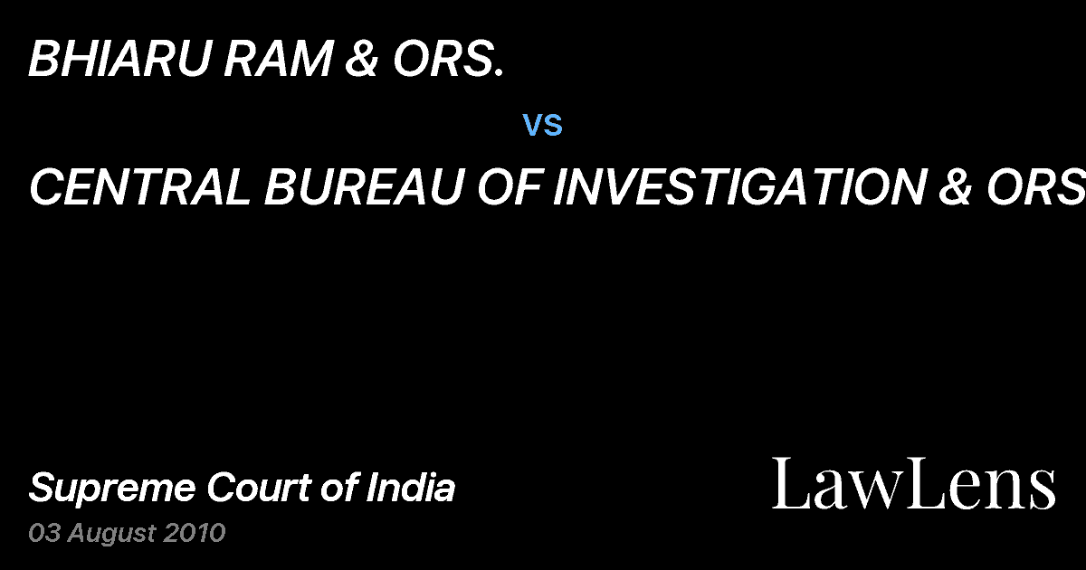Preview image for BHIARU RAM & ORS. vs. CENTRAL BUREAU OF INVESTIGATION & ORS.