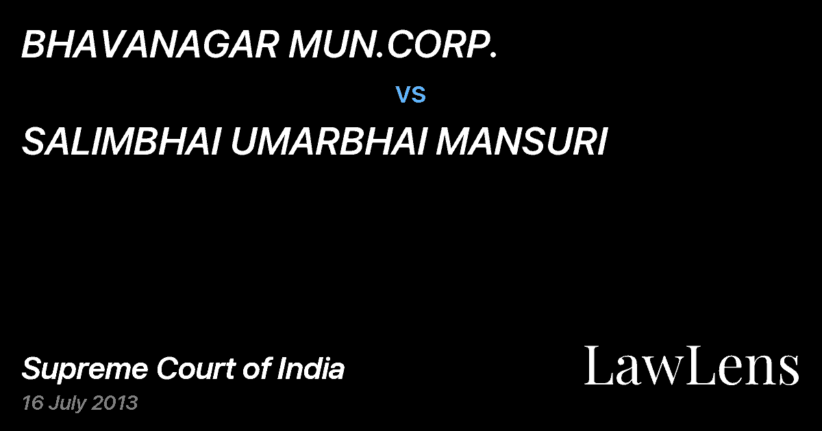 Preview image for BHAVANAGAR MUN.CORP. vs. SALIMBHAI UMARBHAI MANSURI