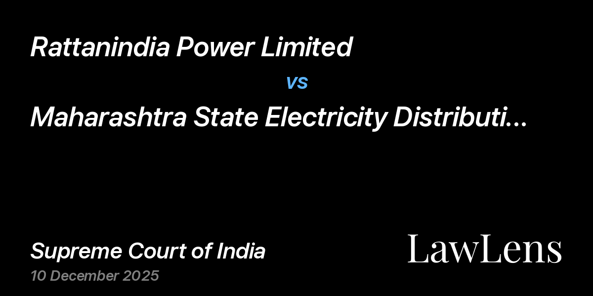 Preview image for Rattanindia Power Limited vs. Maharashtra State Electricity Distribution Company Limited