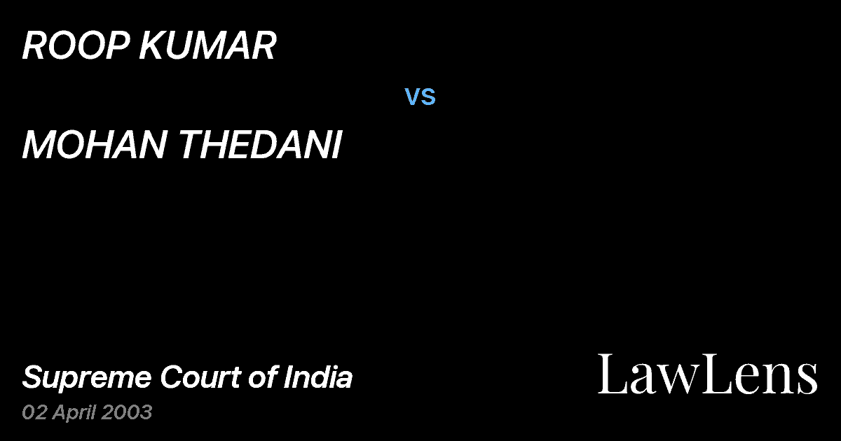 Preview image for ROOP KUMAR vs. MOHAN THEDANI