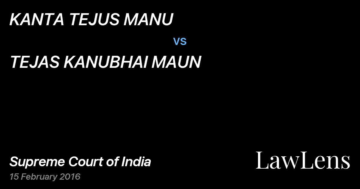 Preview image for KANTA TEJUS MANU vs. TEJAS KANUBHAI MAUN
