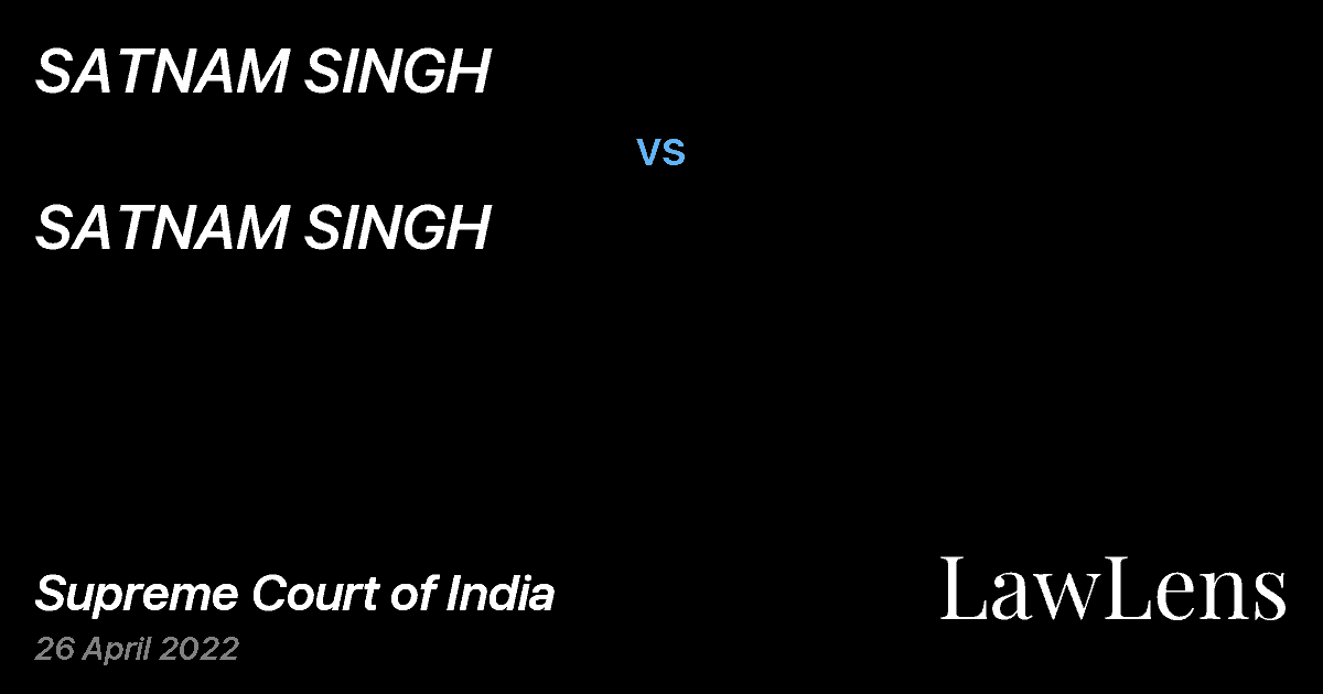 Preview image for SATNAM SINGH vs. SATNAM SINGH