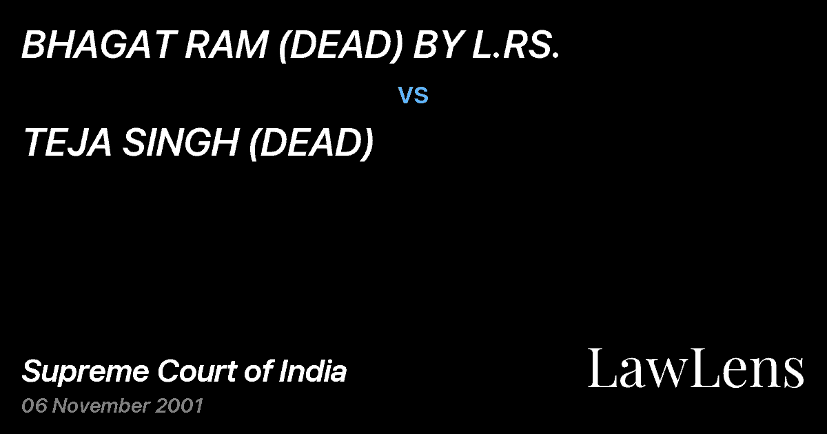 Preview image for BHAGAT RAM (DEAD) BY L.RS. vs. TEJA SINGH (DEAD)
