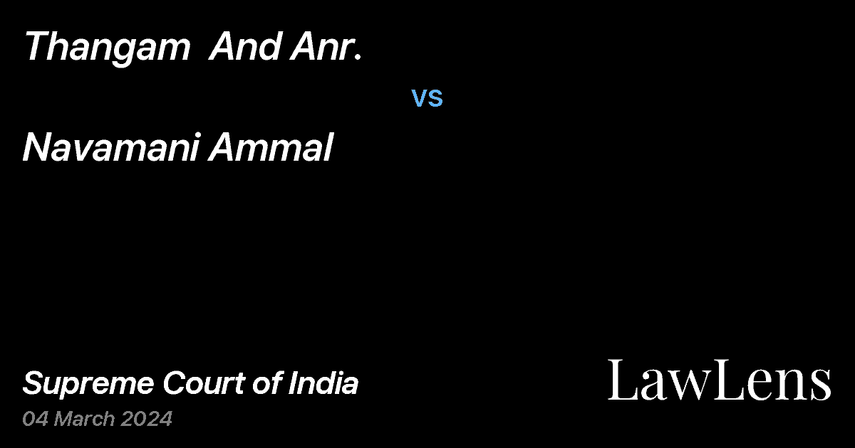 Preview image for Thangam  And Anr. vs. Navamani Ammal