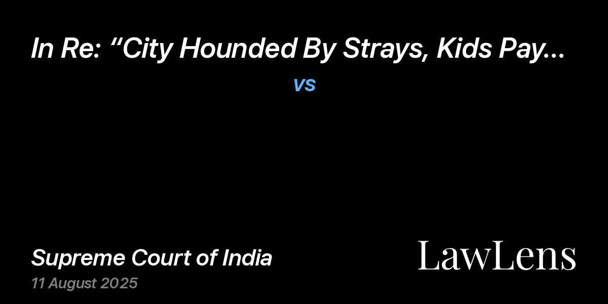 Preview image for IN RE: “CITY HOUNDED BY STRAYS, KIDS PAY PRICE” vs. NaN