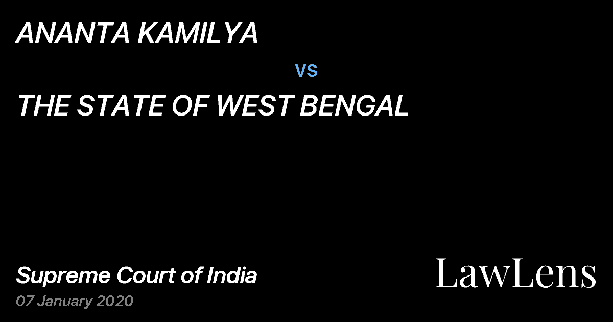 Preview image for ANANTA KAMILYA vs. THE STATE OF WEST BENGAL
