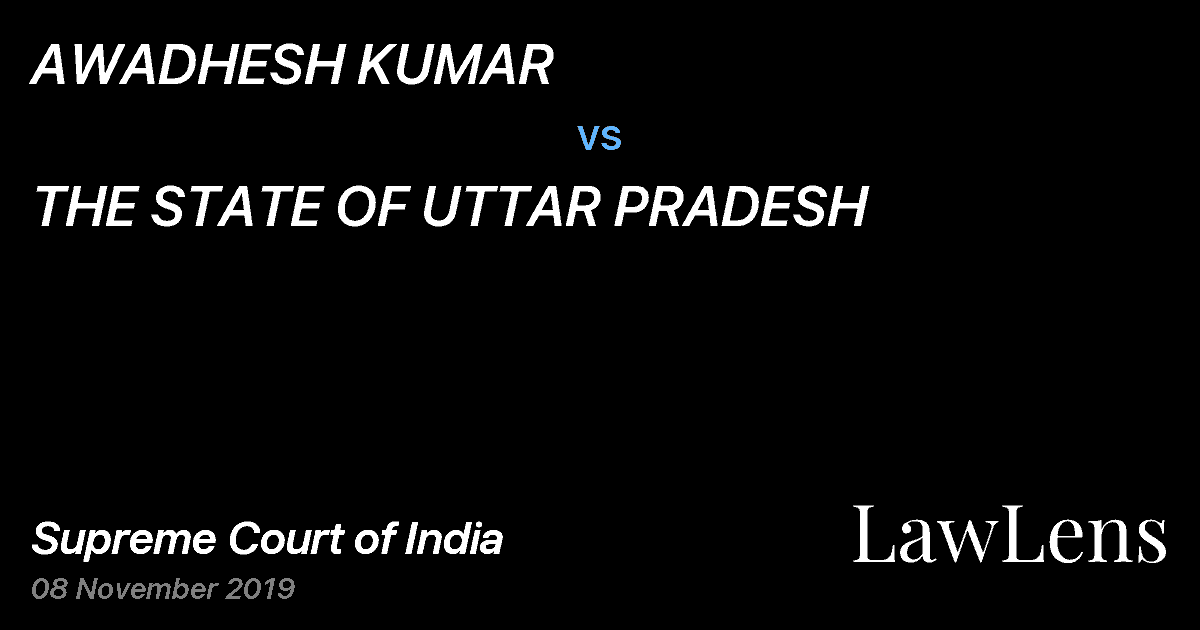 Preview image for AWADHESH KUMAR vs. THE STATE OF UTTAR PRADESH