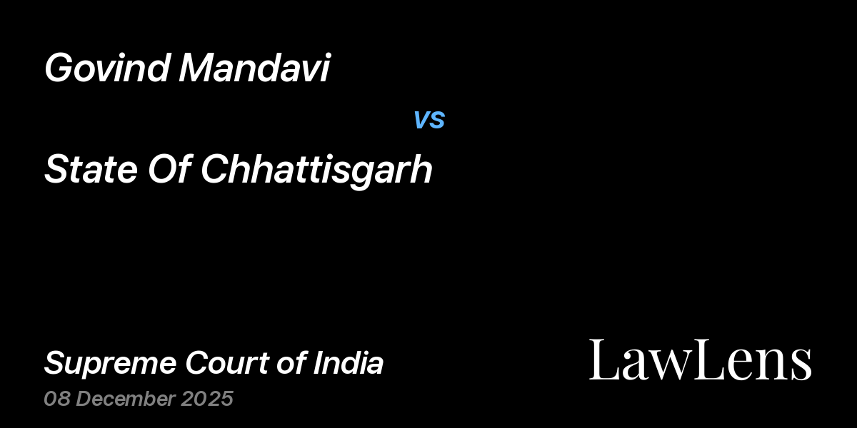 Preview image for Govind Mandavi vs. State Of Chhattisgarh
