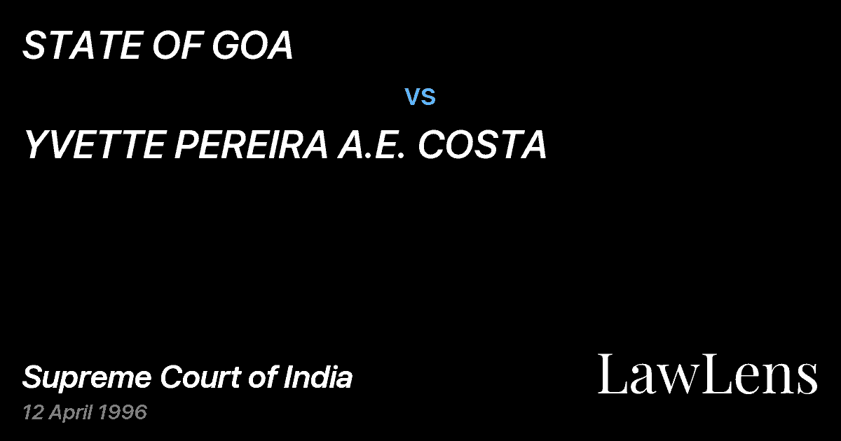 Preview image for STATE OF GOA vs. YVETTE PEREIRA A.E. COSTA