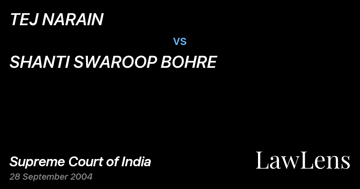 Preview image for TEJ NARAIN vs. SHANTI SWAROOP BOHRE