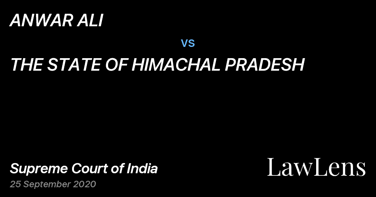 Preview image for ANWAR ALI vs. THE STATE OF HIMACHAL PRADESH