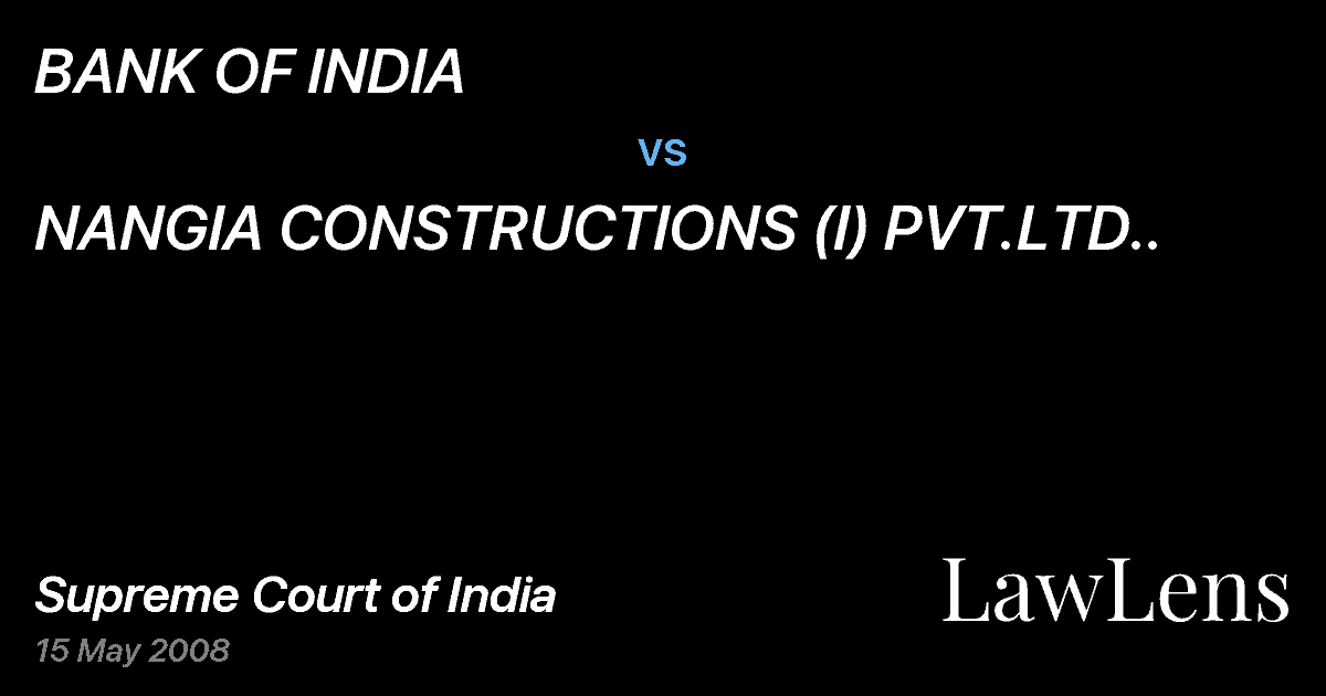 Preview image for BANK OF INDIA vs. NANGIA CONSTRUCTIONS (I) PVT.LTD..