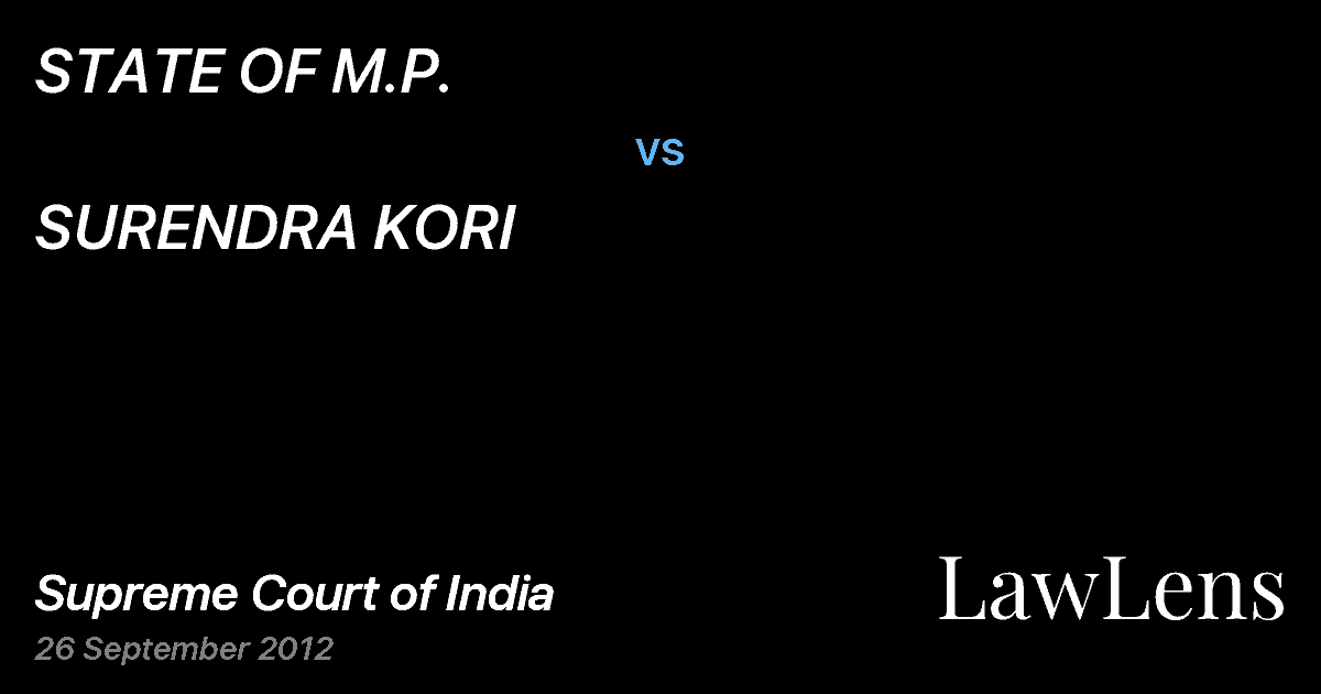 Preview image for STATE OF M.P. vs. SURENDRA KORI