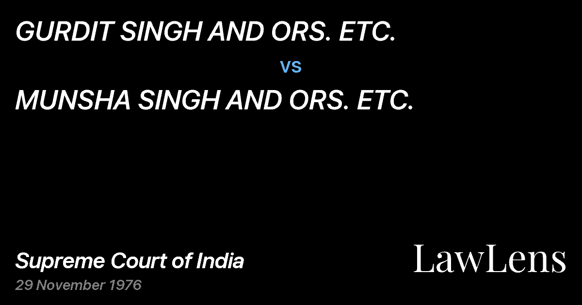 Preview image for GURDIT SINGH AND ORS. ETC. vs. MUNSHA SINGH AND ORS. ETC.