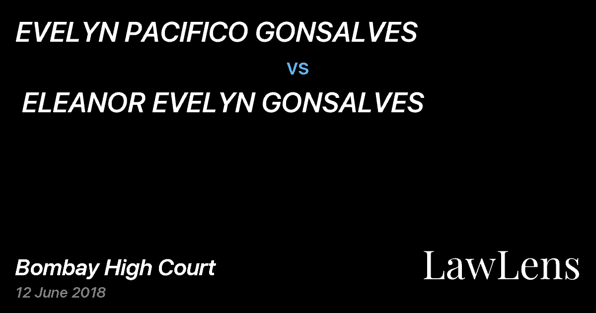 Preview image for EVELYN PACIFICO GONSALVES  vs.  ELEANOR EVELYN GONSALVES