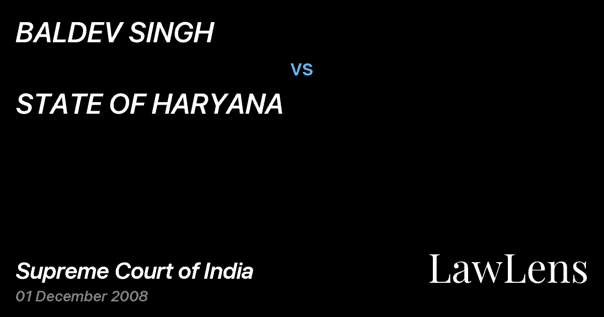 Preview image for BALDEV SINGH vs. STATE OF HARYANA