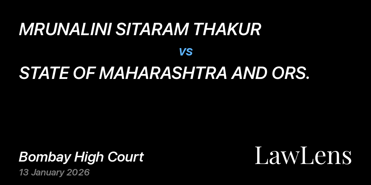 Preview image for MRUNALINI SITARAM THAKUR vs. STATE OF MAHARASHTRA AND ORS.