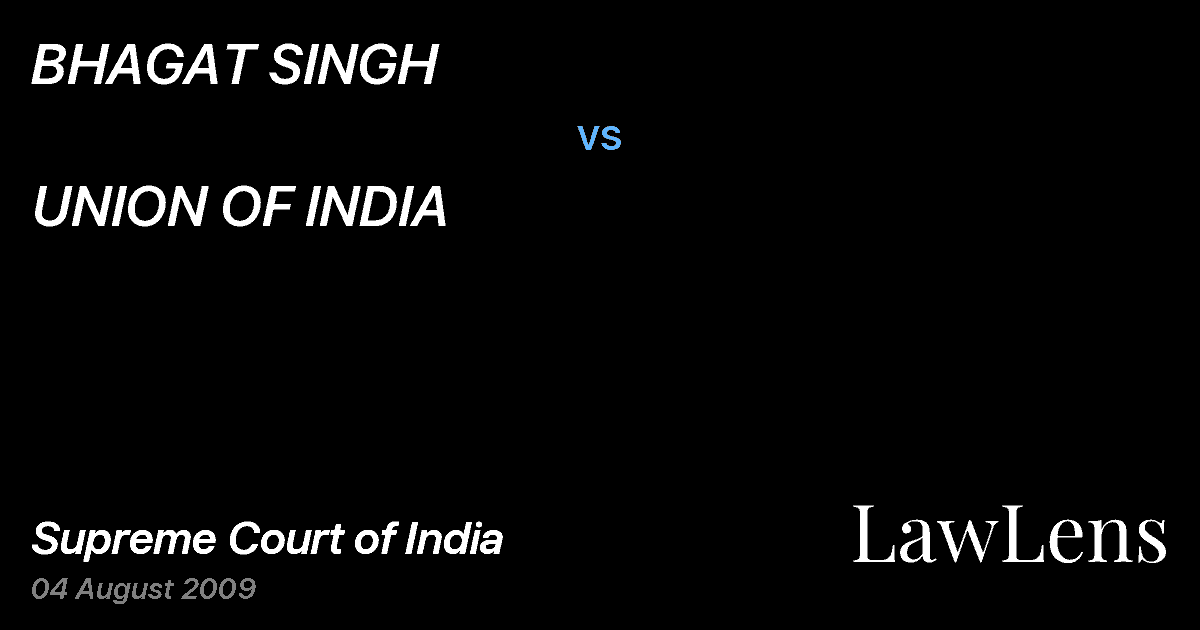 Preview image for BHAGAT SINGH vs. UNION OF INDIA