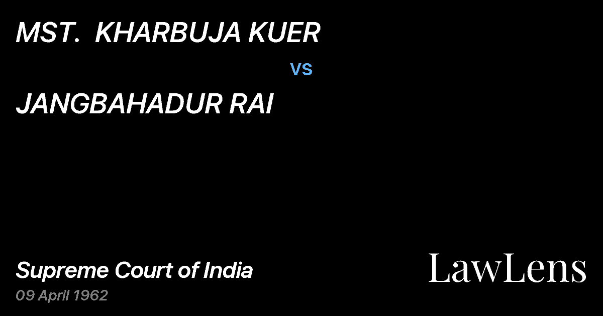 Preview image for MST.  KHARBUJA KUER vs. JANGBAHADUR RAI